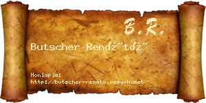 Butscher Renátó névjegykártya